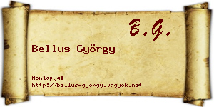 Bellus György névjegykártya