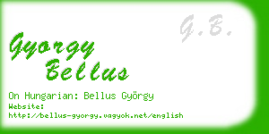 gyorgy bellus business card